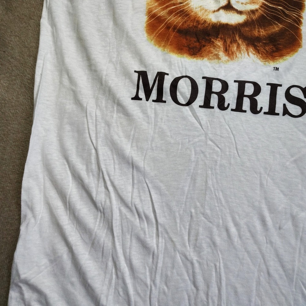Screen Stars Morris the Cat Promo T-Shirt XL White Vintage 80s 9Lives - Picture 3 of 9